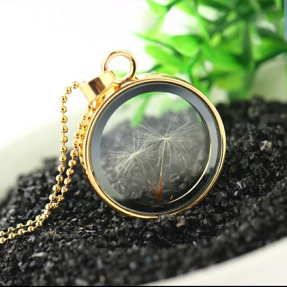 Jewelry - DANDELION RESIN PENDANT NECKLACE